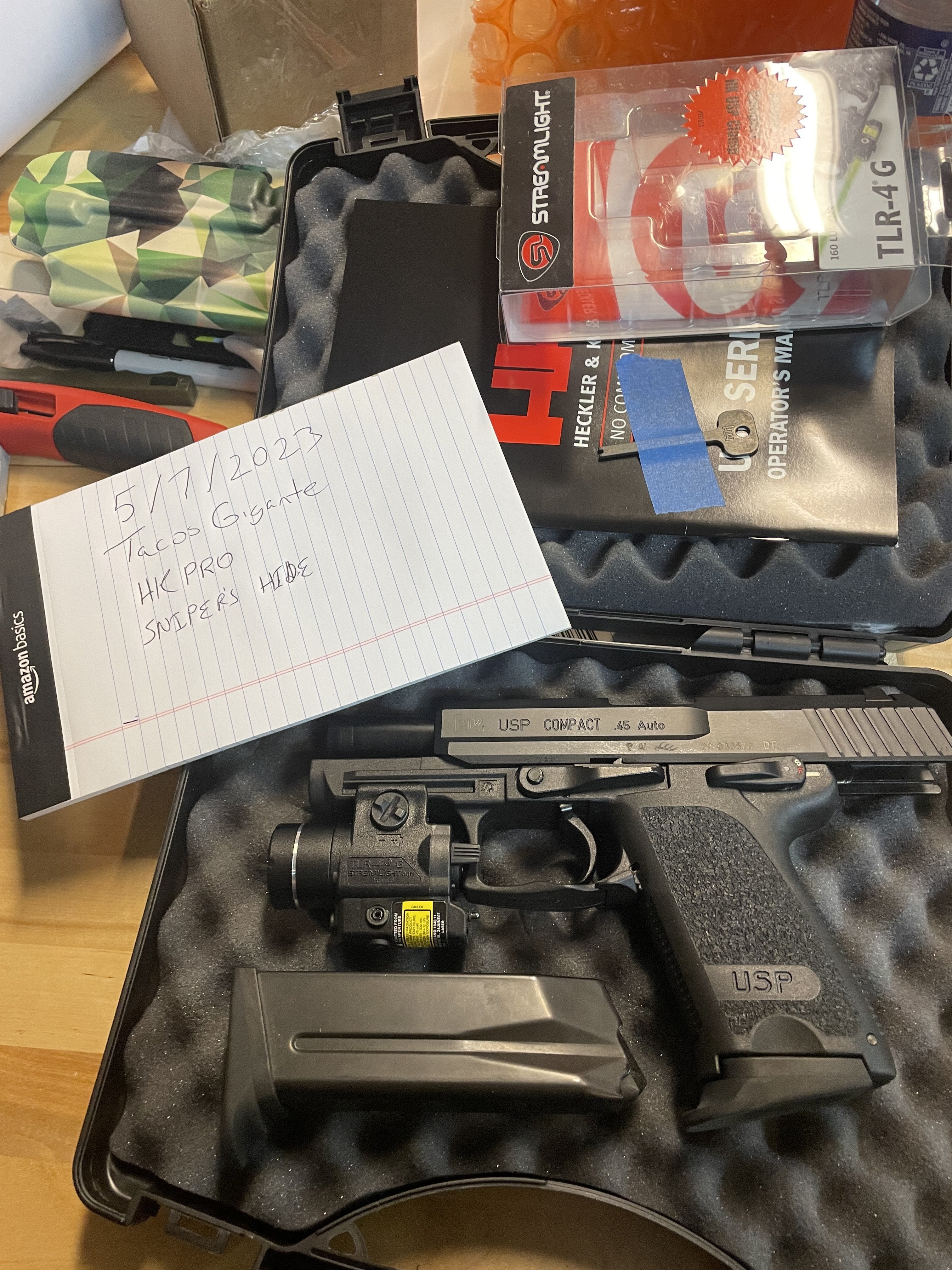 HK USP 45 Compact V1 AI Date Code w/ 2x8 round mags and Streamlight TLR-4G