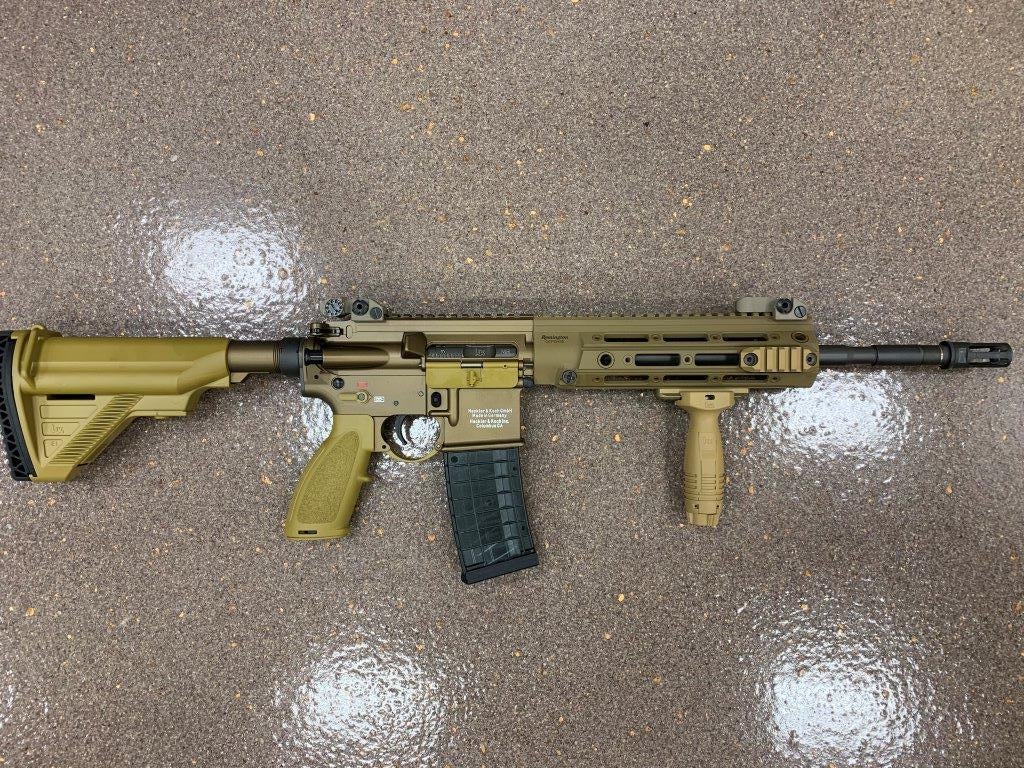 This is a like new H&K 5.56 rifle that started as a MR556A1. 